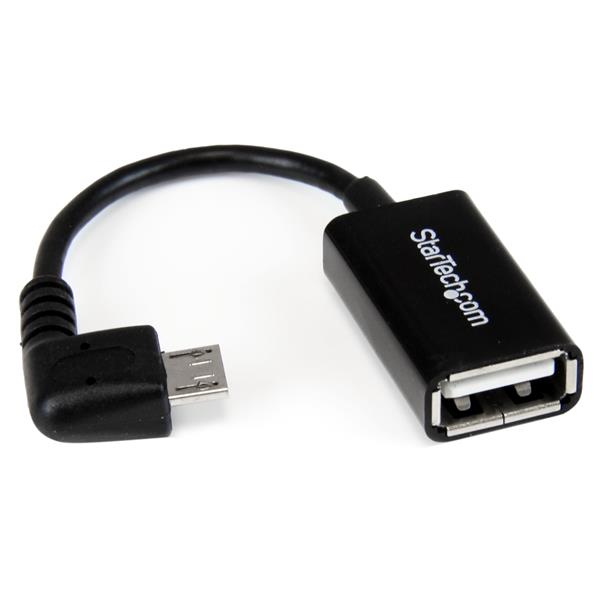 STARTECH.COM Micro USB Male To USB Female Otg Host Cable Right Angle - 5in