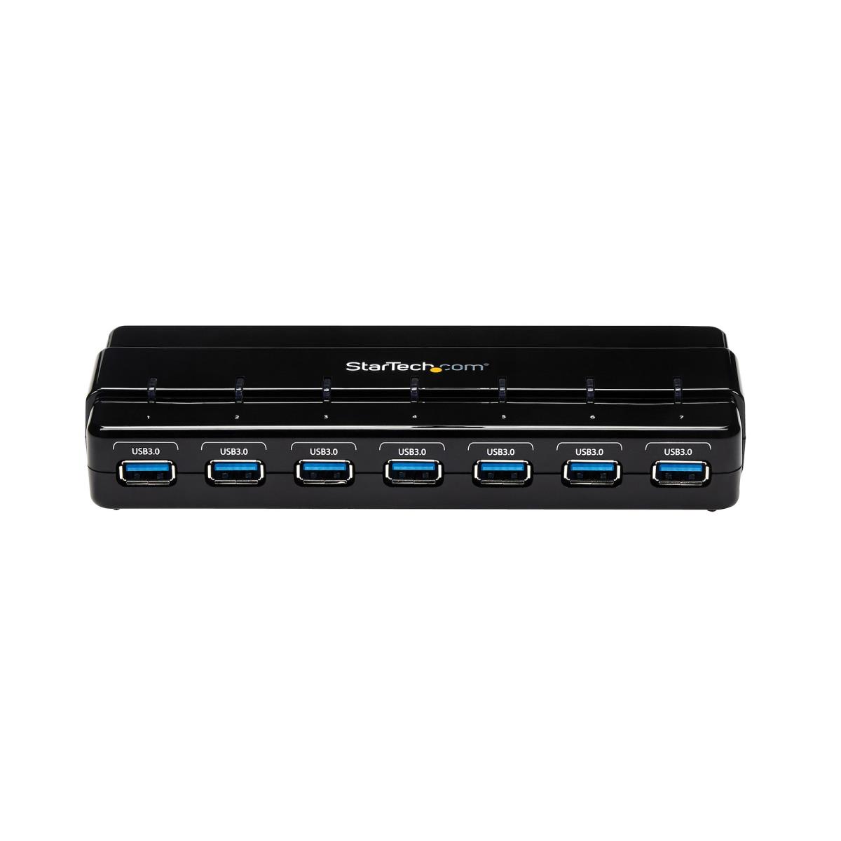 STARTECH.COM Desktop USB Hub 7 Port Superspeed USB 3.0 With Power Adapter - Black