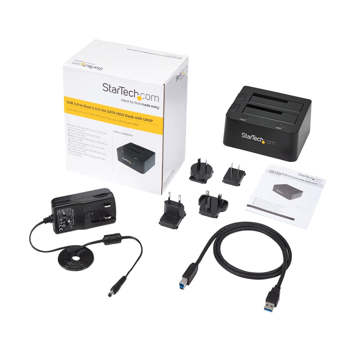 STARTECH.COM Docking Station - USB 3.0 Dual Hard Drive With Uasp For 2.5/3.5in SSD / HDD - SATA 6 Gbps