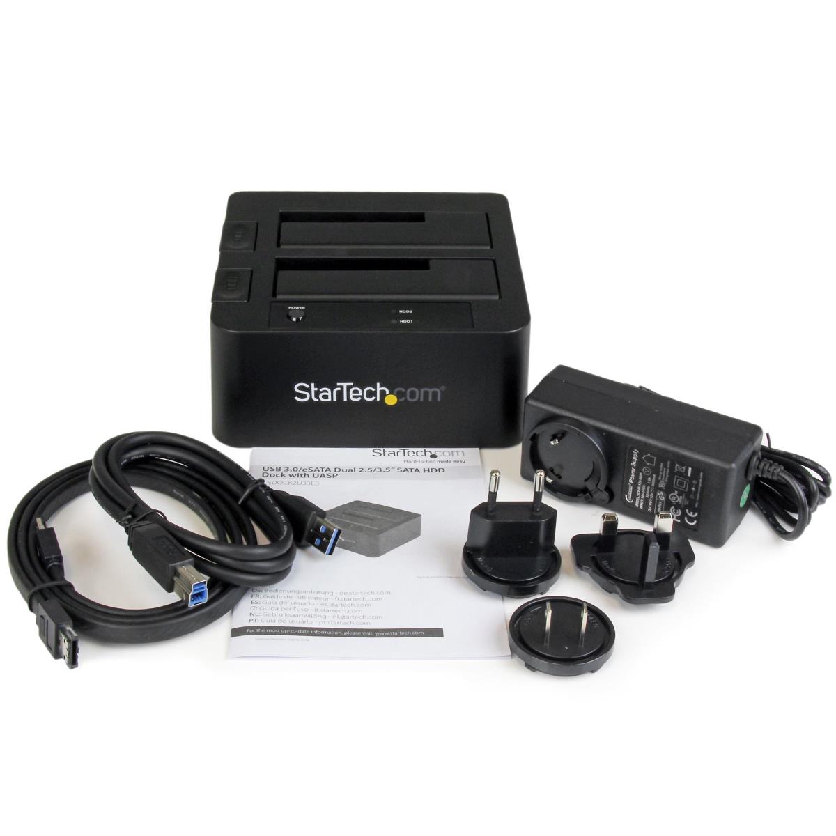 STARTECH.COM Docking Station - USB 3.0 / ESATA Dual Hard Drive With Uasp For 2.5/3.5in SATA SSD / HDD - SATA 6 Gbps