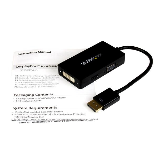 STARTECH.COM DisplayPort To Vga / DVI / Hdmi Adapter 3-in-1 Dp Converter