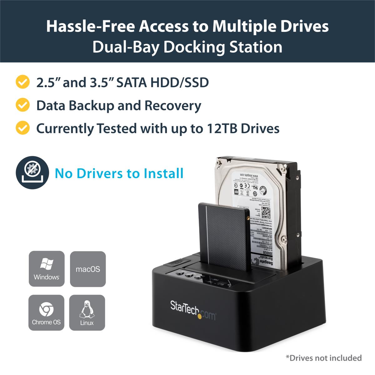 STARTECH.COM Duplicator Dock - Standalone Hard Drive Cloner USB 3.0 / Esata To 2.5 / 3.5in SATA HDD / SSD