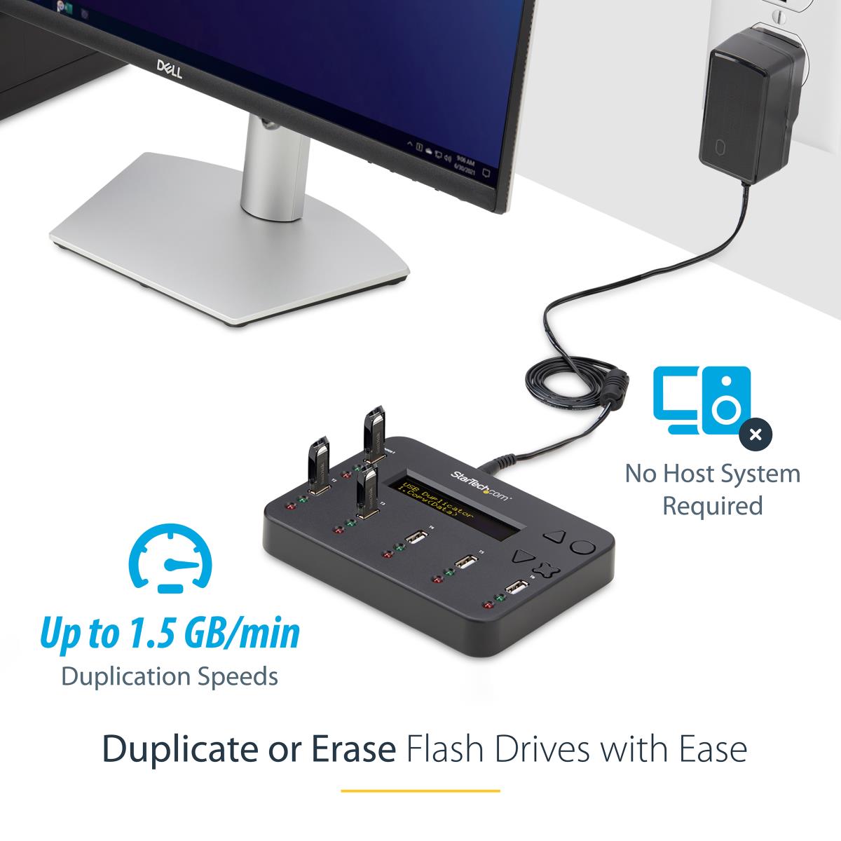 STARTECH.COM Flash Drive Copier - Standalone 1:5 USB Flash Drive Duplicator And Eraser