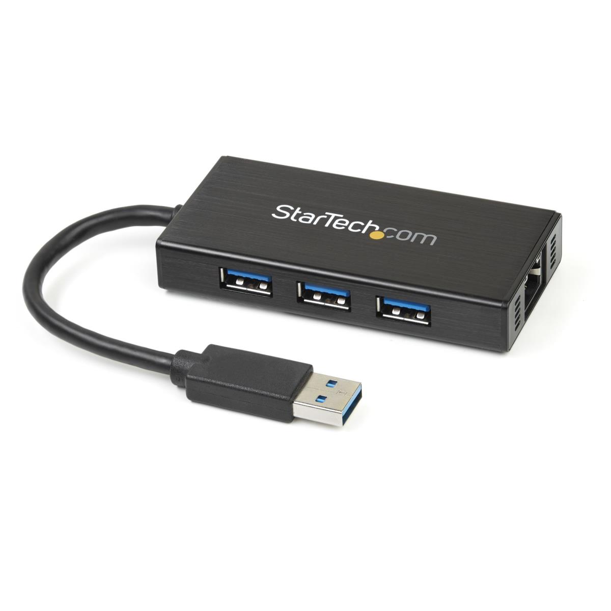 STARTECH.COM USB 3.0 Hub 3port With Gbe Adapter Nic - Aluminum W/ Cable