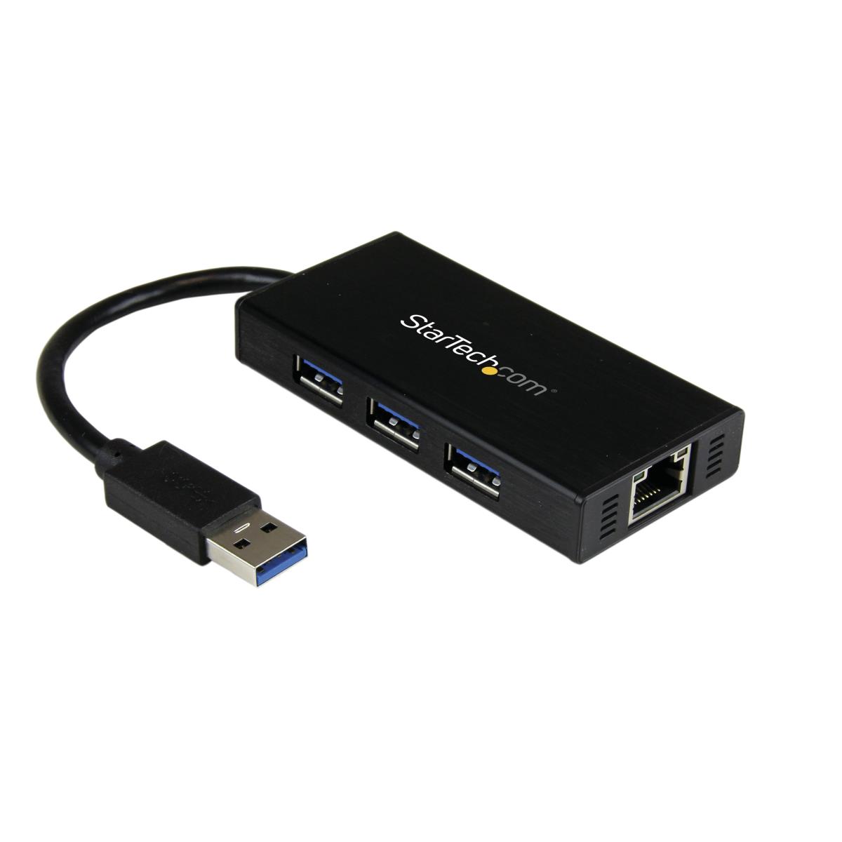 STARTECH.COM USB 3.0 Hub 3port With Gbe Adapter Nic - Aluminum W/ Cable