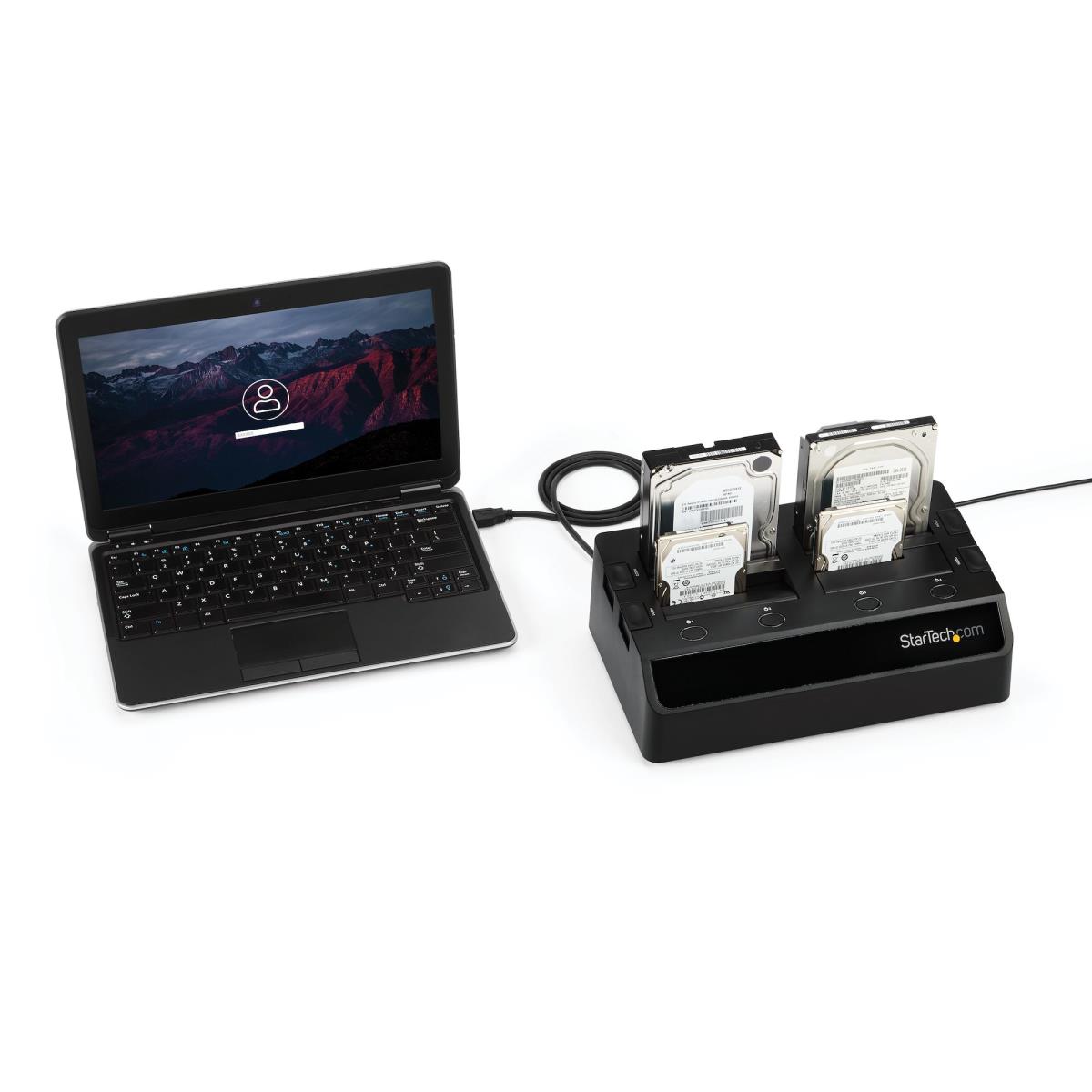 STARTECH.COM Docking Station - For Hard Drive USB 3.0 4-bay SATA HDD/SSD Dock 4x