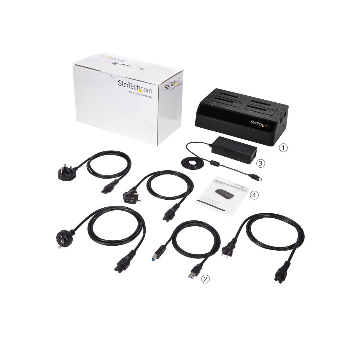 STARTECH.COM Docking Station - For Hard Drive USB 3.0 4-bay SATA HDD/SSD Dock 4x