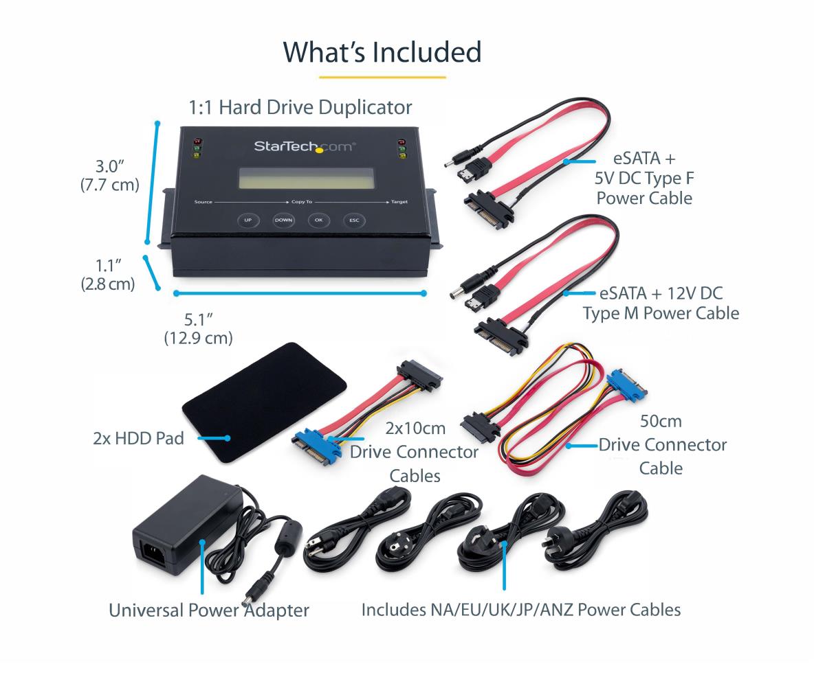 STARTECH.COM HDD SSD Duplicator Standalone 2.5/3.5in SATA W/ Image Library