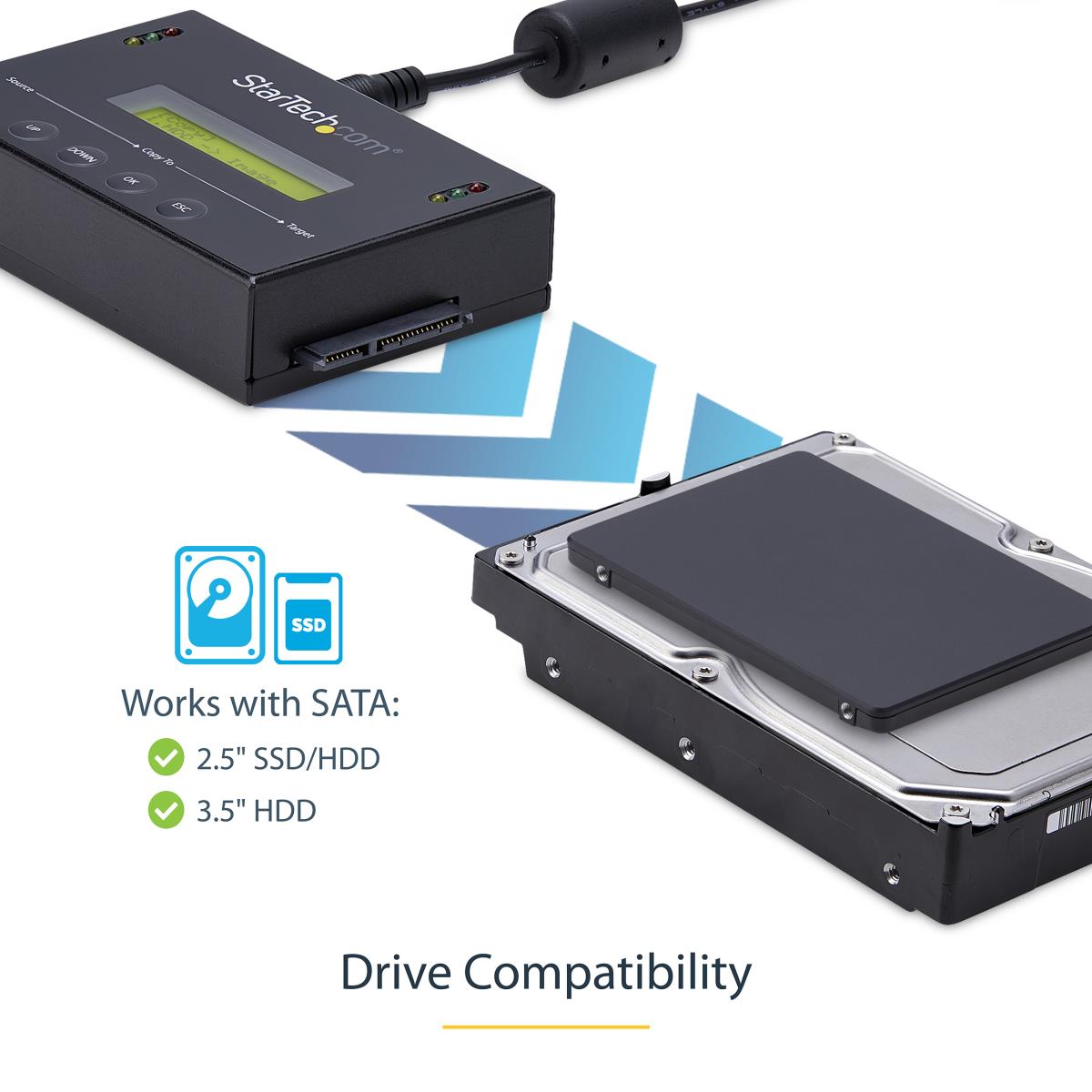 STARTECH.COM HDD SSD Duplicator Standalone 2.5/3.5in SATA W/ Image Library