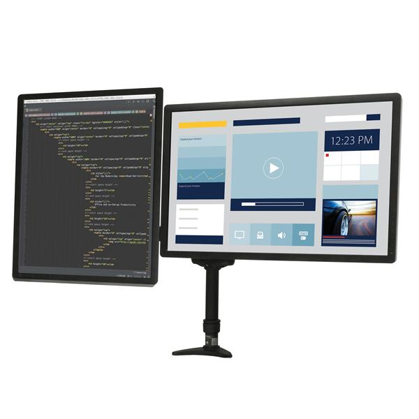 STARTECH.COM Articulating Dual Monitor Arm - Grommet / Desk Mount With Cable Management & Height Adjust - Dual Mo