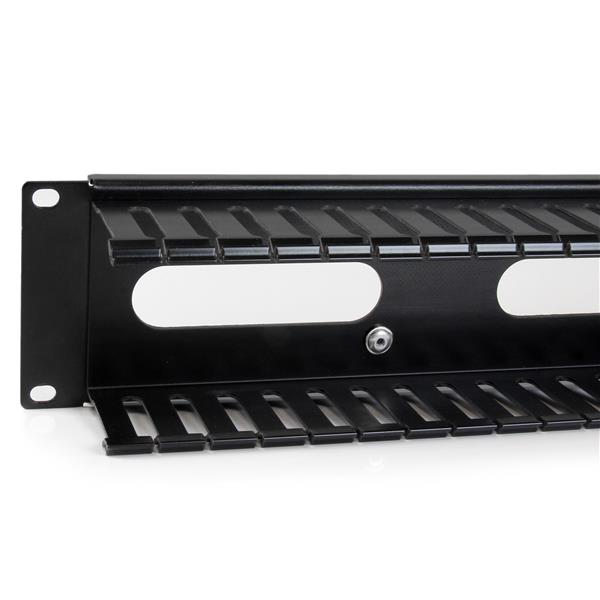 STARTECH.COM Horizontal Finger Duct Rack Cable Management Panel With Cover 2u