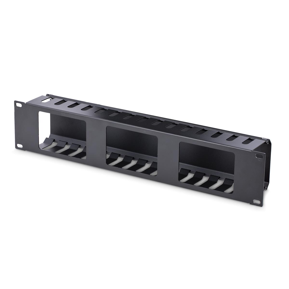 STARTECH.COM Horizontal Finger Duct Rack Cable Management Panel With Cover 2u