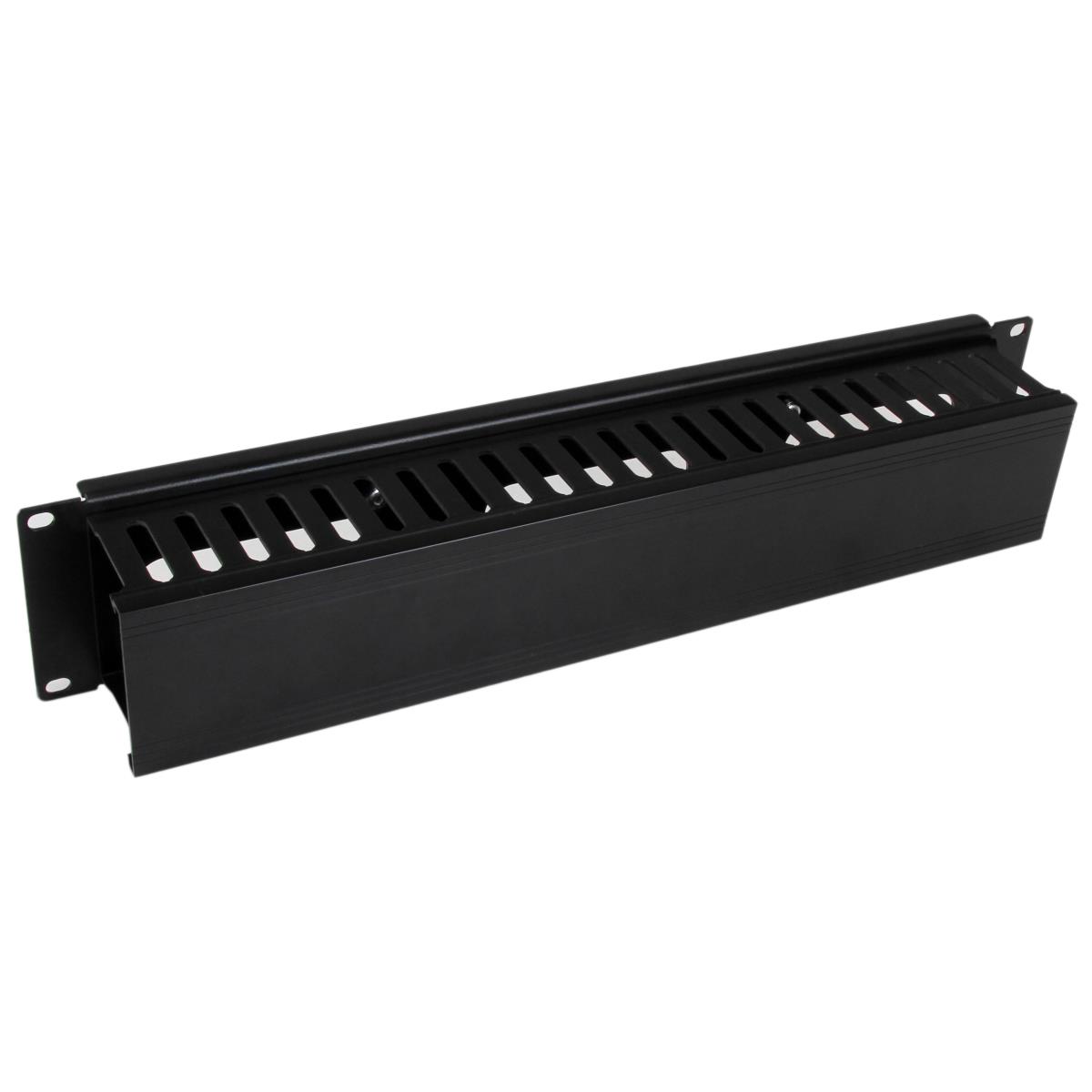 STARTECH.COM Horizontal Finger Duct Rack Cable Management Panel With Cover 2u