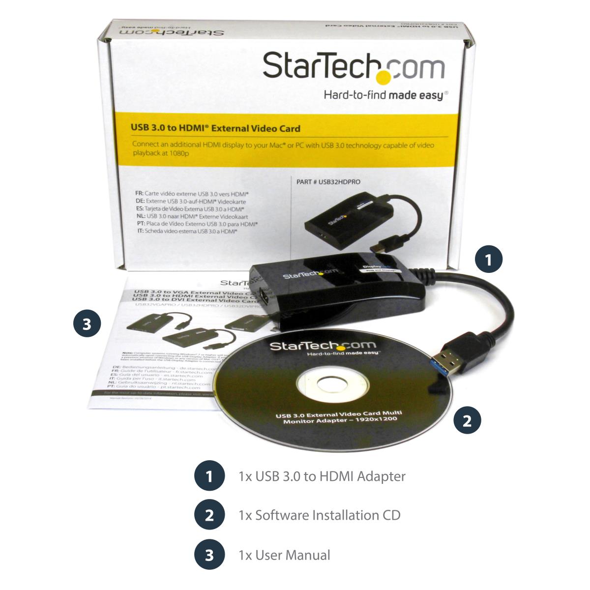 STARTECH.COM USB 3.0 To Hdmi Video Adapter For Mac & Pc USB Video Card