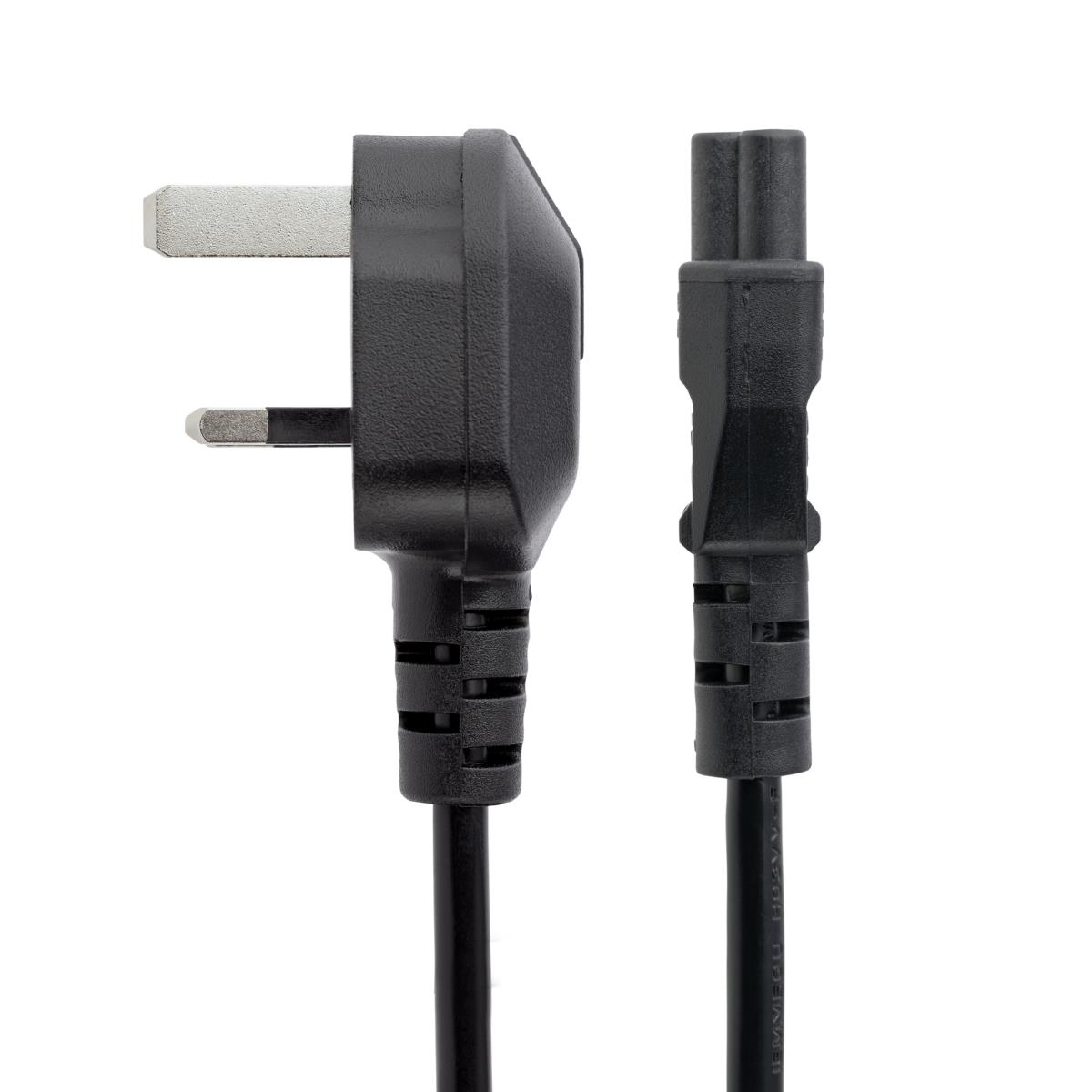 STARTECH.COM Laptop Power Cord - 3 Slot For Uk - Bs-1363 To C5 Clover Leaf Power Cable Lead 2m