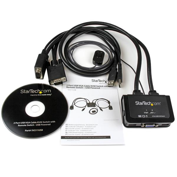 STARTECH.COM KVM Switch 2 Port USB Vga Cable - USB Powered With Remote Switch