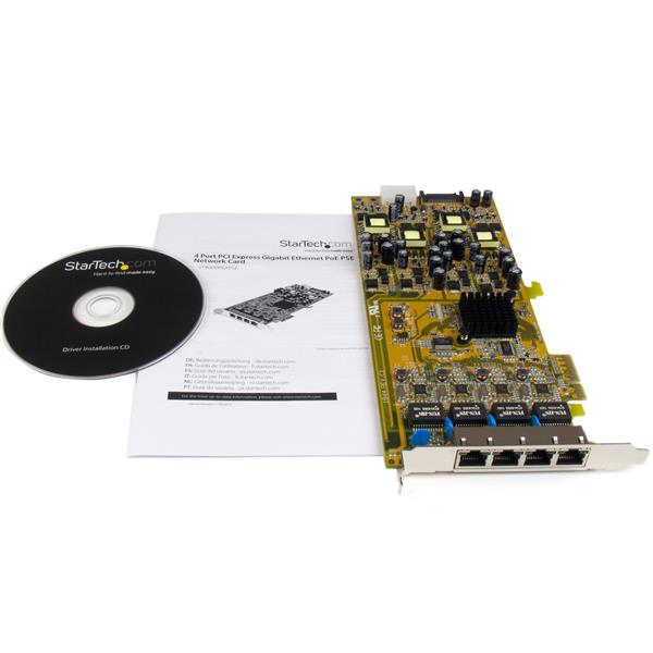 STARTECH.COM Gigabit Power Over Ethernet Pci-e Network Card 4 Port - Pse / Poe Pci-e Nic