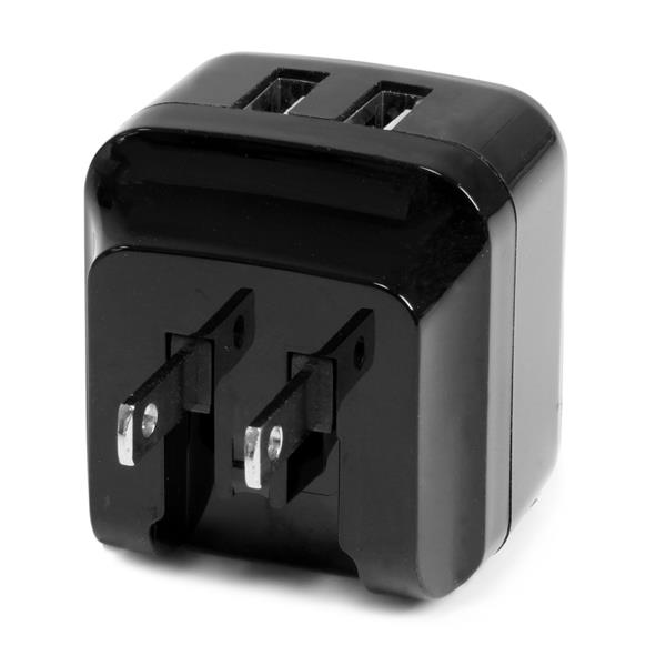 STARTECH.COM Dual-port USB Wall Charger - International Travel - 17w/3.4a - Black