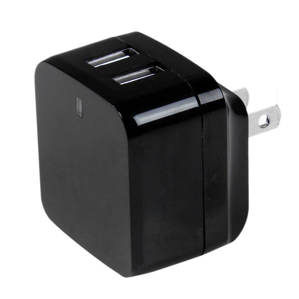 STARTECH.COM Dual-port USB Wall Charger - International Travel - 17w/3.4a - Black
