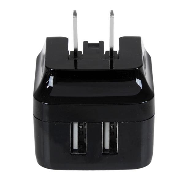 STARTECH.COM Dual-port USB Wall Charger - International Travel - 17w/3.4a - Black