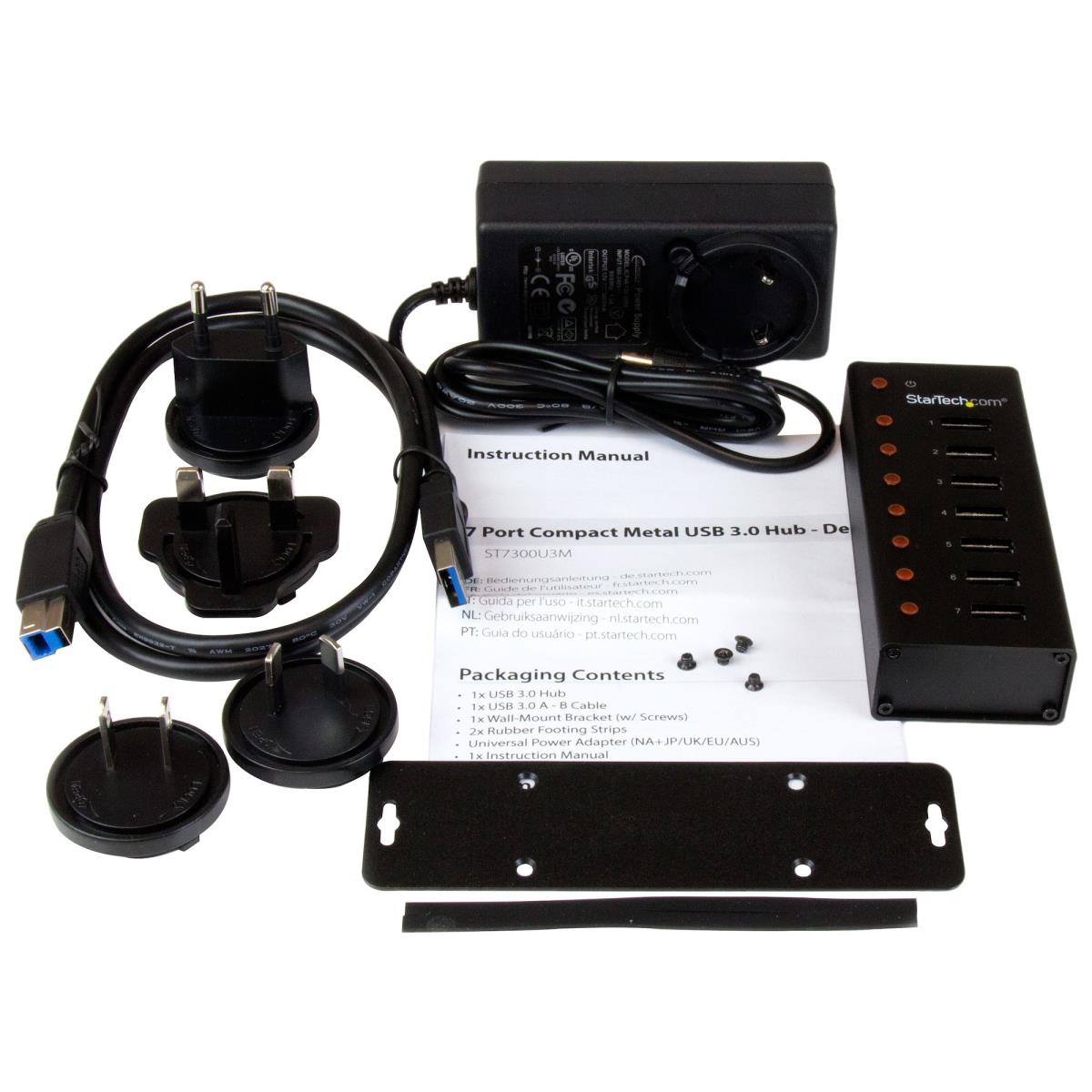 STARTECH.COM Hub - Desktop Or Wall-mountable Metal Enclosure 7 Port USB 3.0