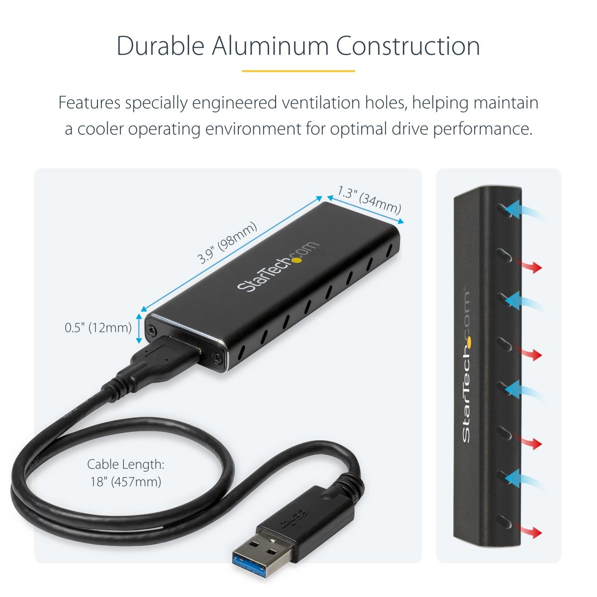 STARTECH.COM SSD Enclosure W/ Uasp USB 3.0 To M.2 SATA External