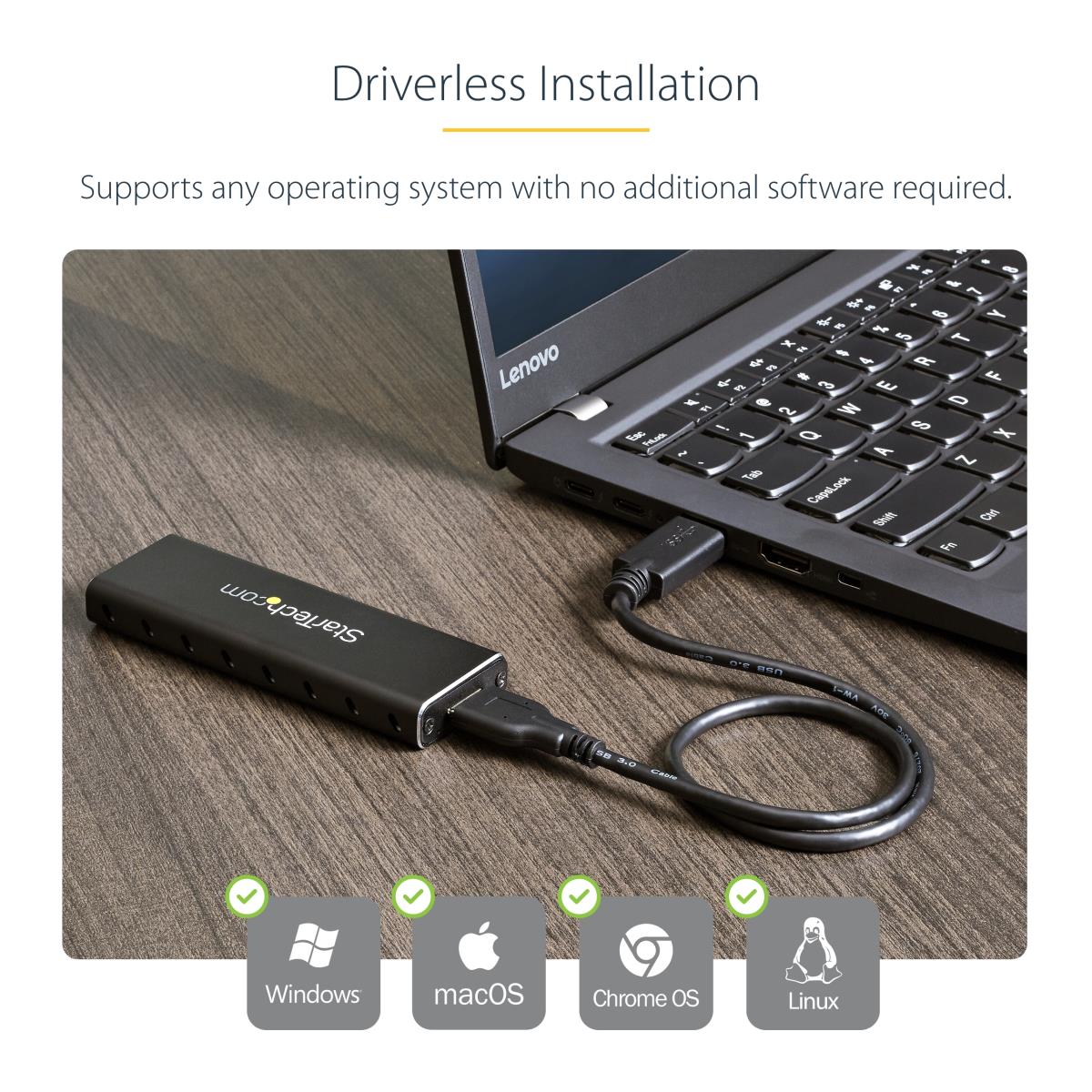 STARTECH.COM SSD Enclosure W/ Uasp USB 3.0 To M.2 SATA External