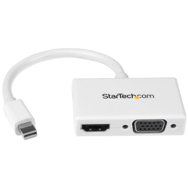 STARTECH.COM Travel A/v Adapter 2-in-1 Mini DisplayPort To Hdmi Or Vga Converter - White