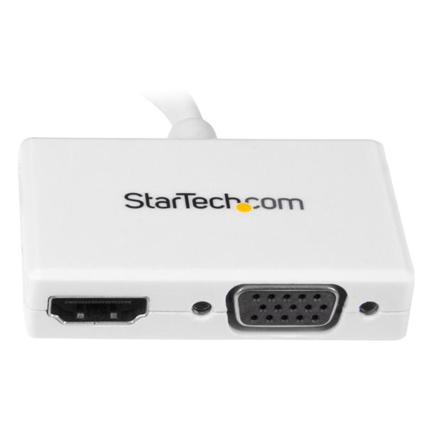 STARTECH.COM Travel A/v Adapter 2-in-1 Mini DisplayPort To Hdmi Or Vga Converter - White