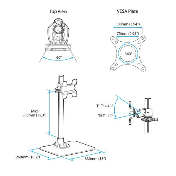 STARTECH.COM Desktop Monitor Stand With Cable Hook
