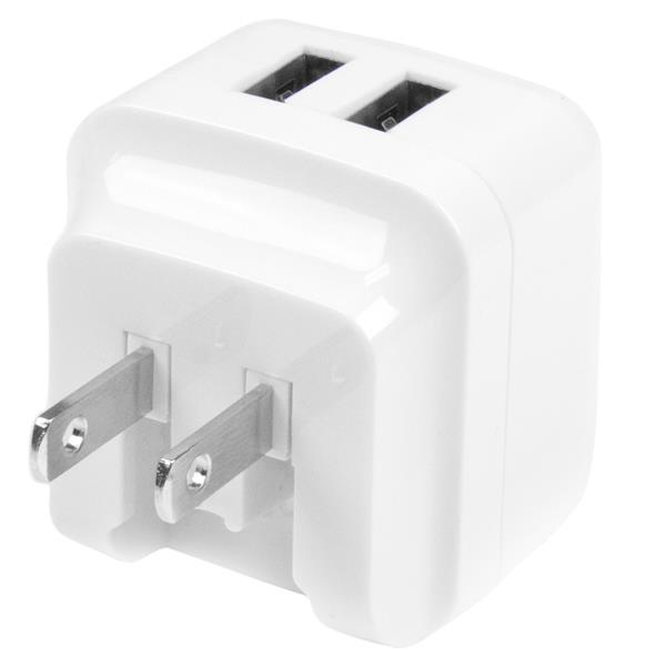 STARTECH.COM Dual-port USB Wall Charger - International Travel - 17w/3.4a - White