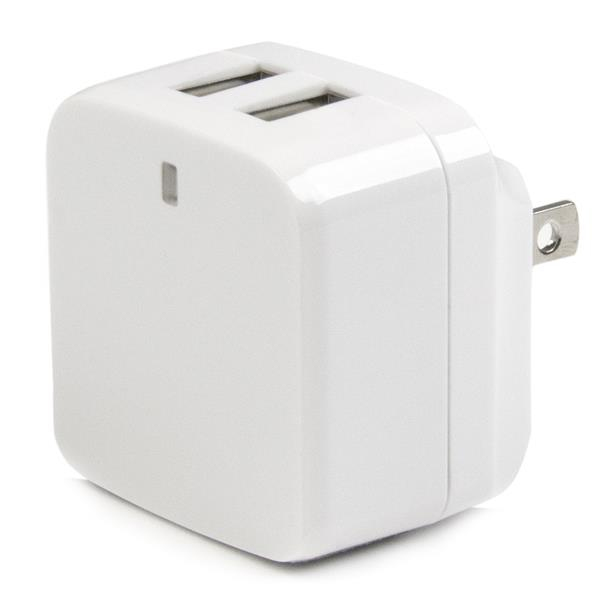 STARTECH.COM Dual-port USB Wall Charger - International Travel - 17w/3.4a - White