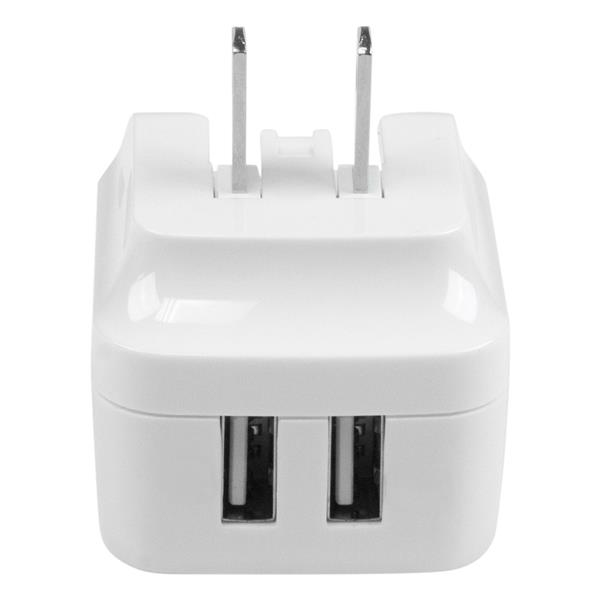 STARTECH.COM Dual-port USB Wall Charger - International Travel - 17w/3.4a - White