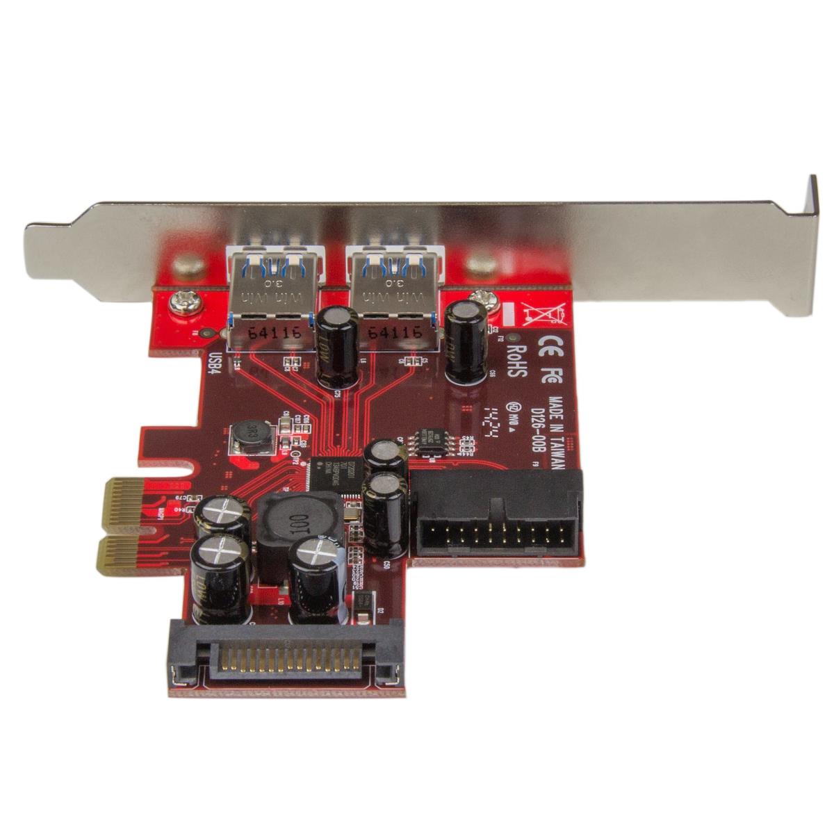 STARTECH.COM Pci-e USB 3.0 Card 4-port - 2 External, 2 Internal - SATA Power