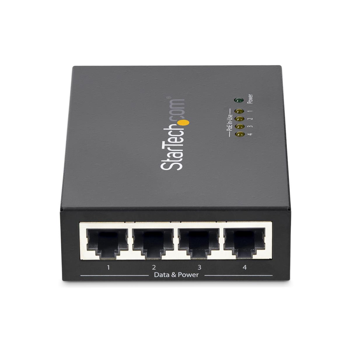 STARTECH.COM Gigabit Midspan 4-port - Poe+ Injector - 802.3at/af