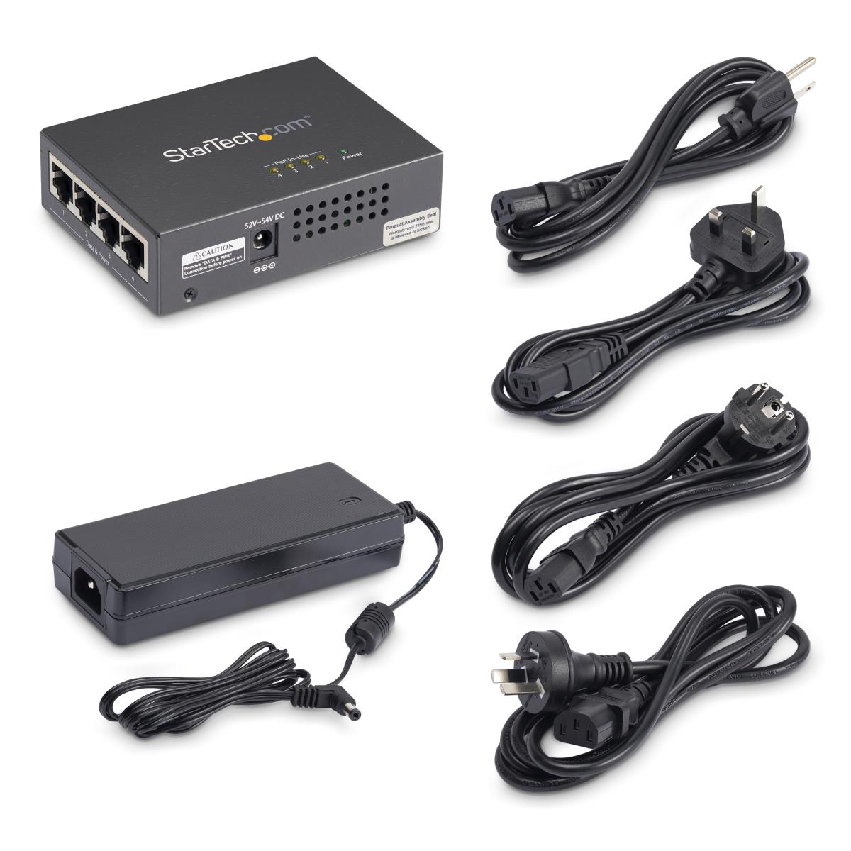 STARTECH.COM Gigabit Midspan 4-port - Poe+ Injector - 802.3at/af