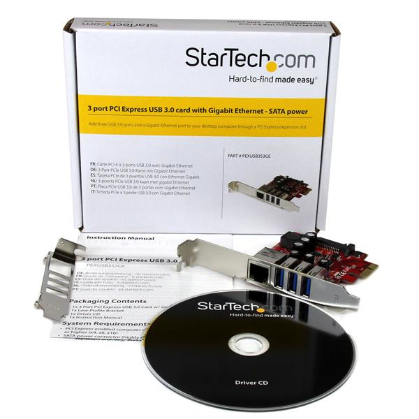 STARTECH.COM 3port Pci-e USB 3.0 Adapter CardUSB 3 Standard & Low-profile