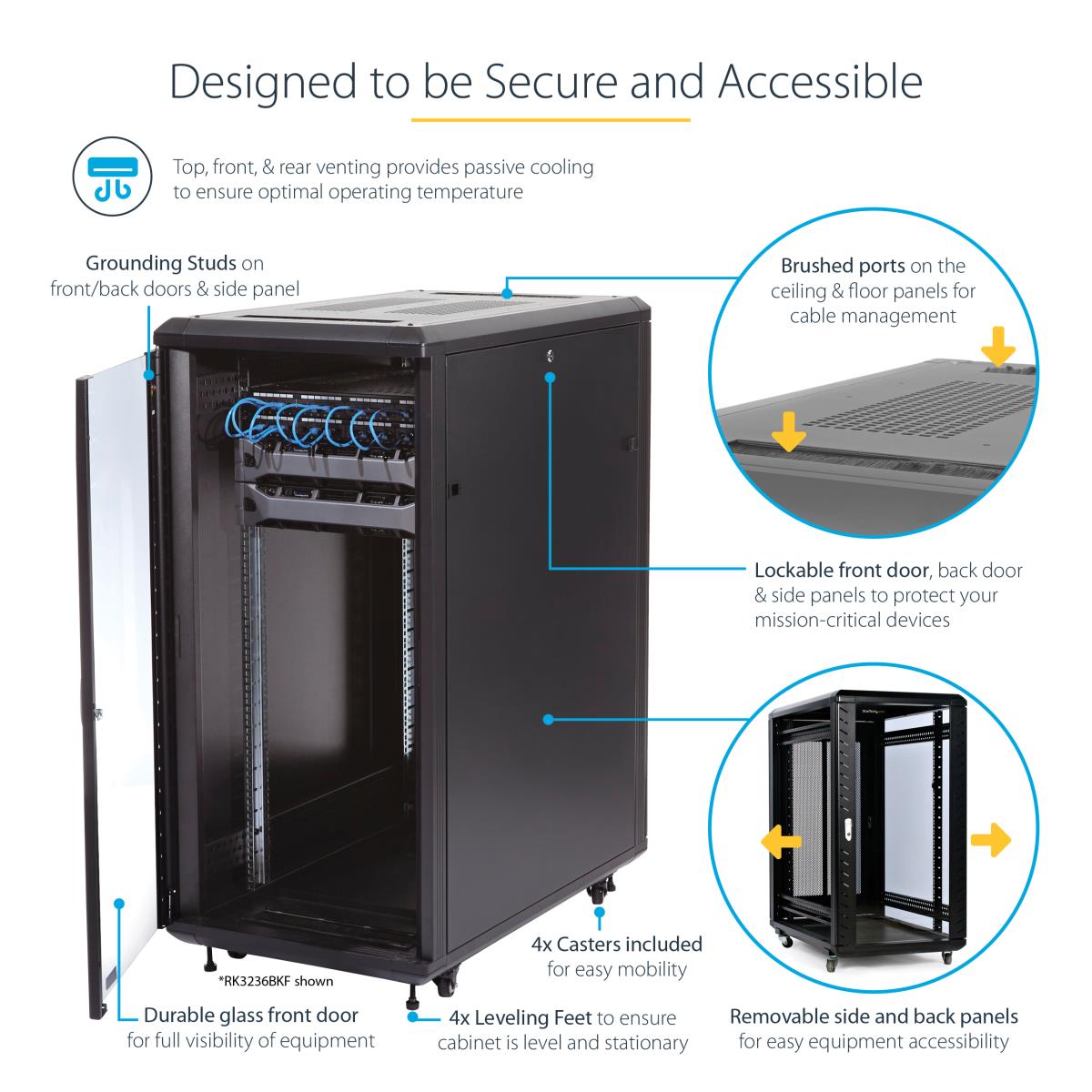 STARTECH.COM Knock-down Server Rack Cabinet With Casters 25u 36in