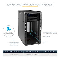 STARTECH.COM Knock-down Server Rack Cabinet With Casters 25u 36in