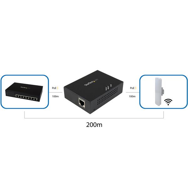 STARTECH.COM Gigabit Poe+ Extender - 802.3at/af - 100m