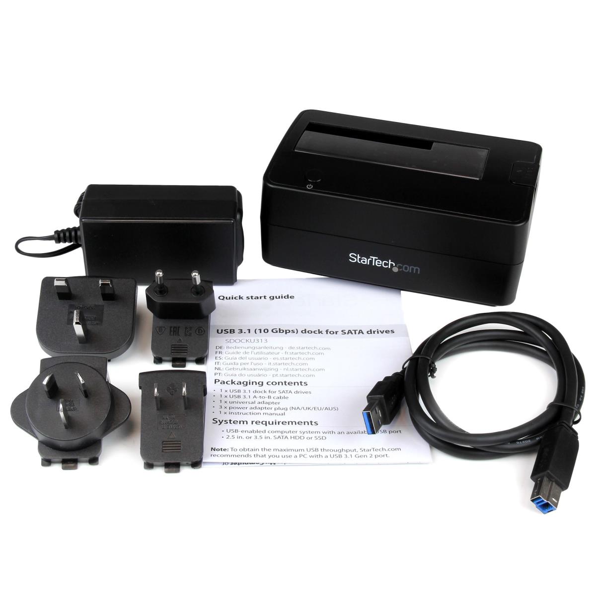 STARTECH.COM Docking Station - USB 3.1 (10gbps) Single-bay Dock For 2.5in/3.5in SATA SSD/HDD