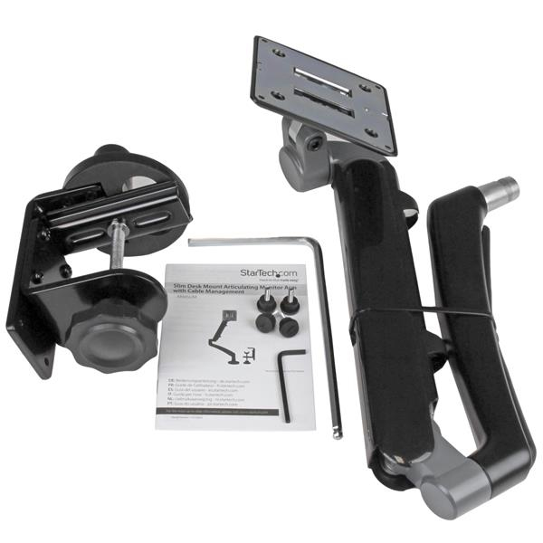 STARTECH.COM Slim Articulating Monitor Arm With Cable Management, Grommet Or Desk Mount