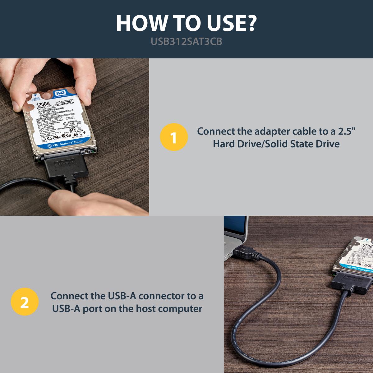 STARTECH.COM USB 3.1 Gen 2 (10gbps) Adapter Cable For 2.5in SATA Drives