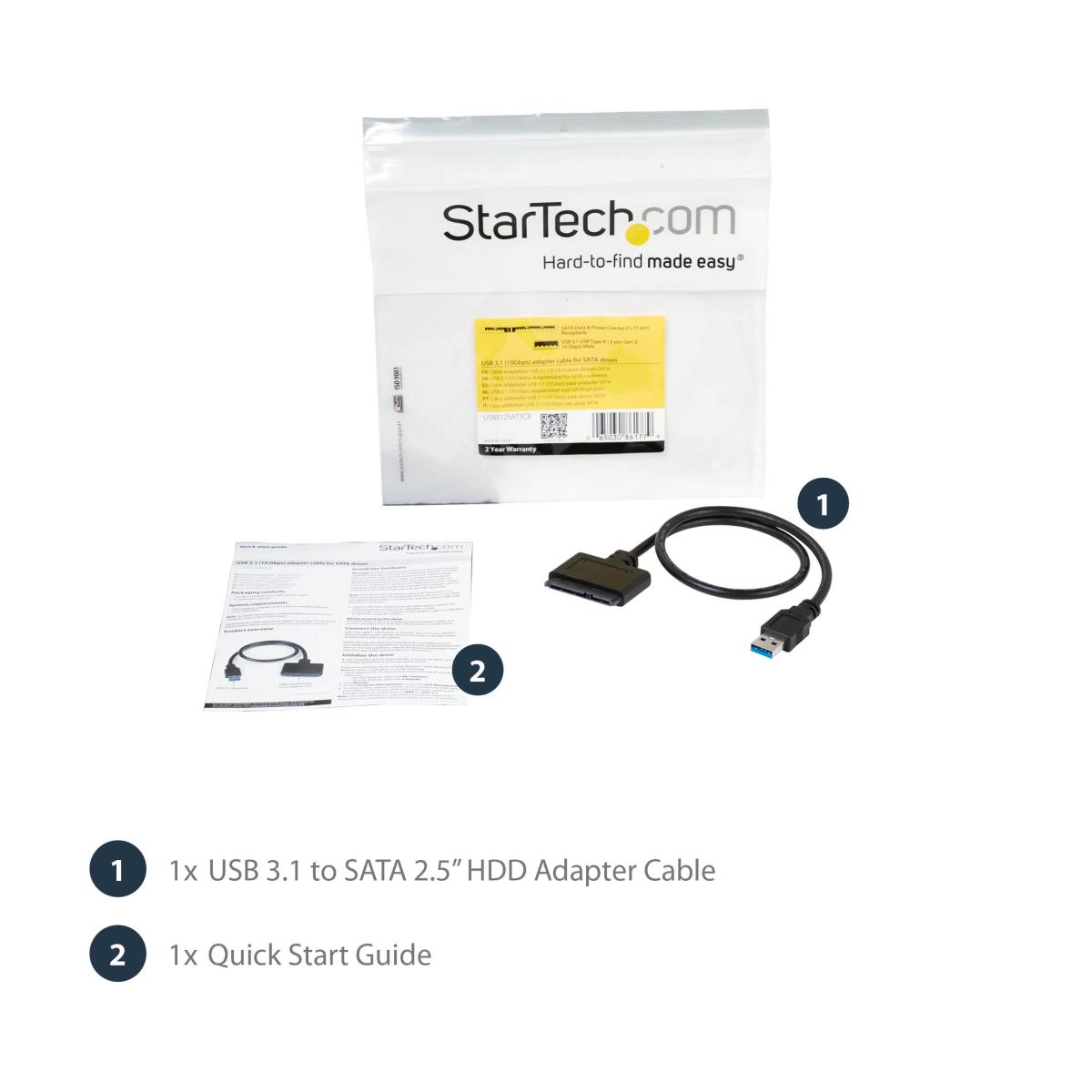 STARTECH.COM USB 3.1 Gen 2 (10gbps) Adapter Cable For 2.5in SATA Drives