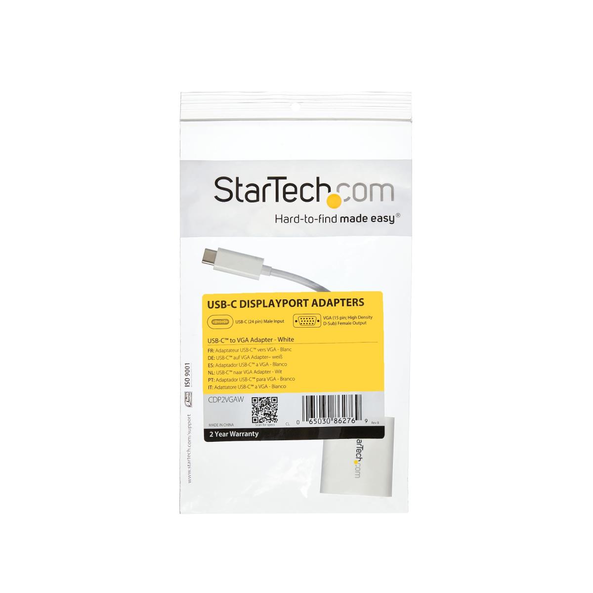 STARTECH.COM USB-c To Vga Adapter - White