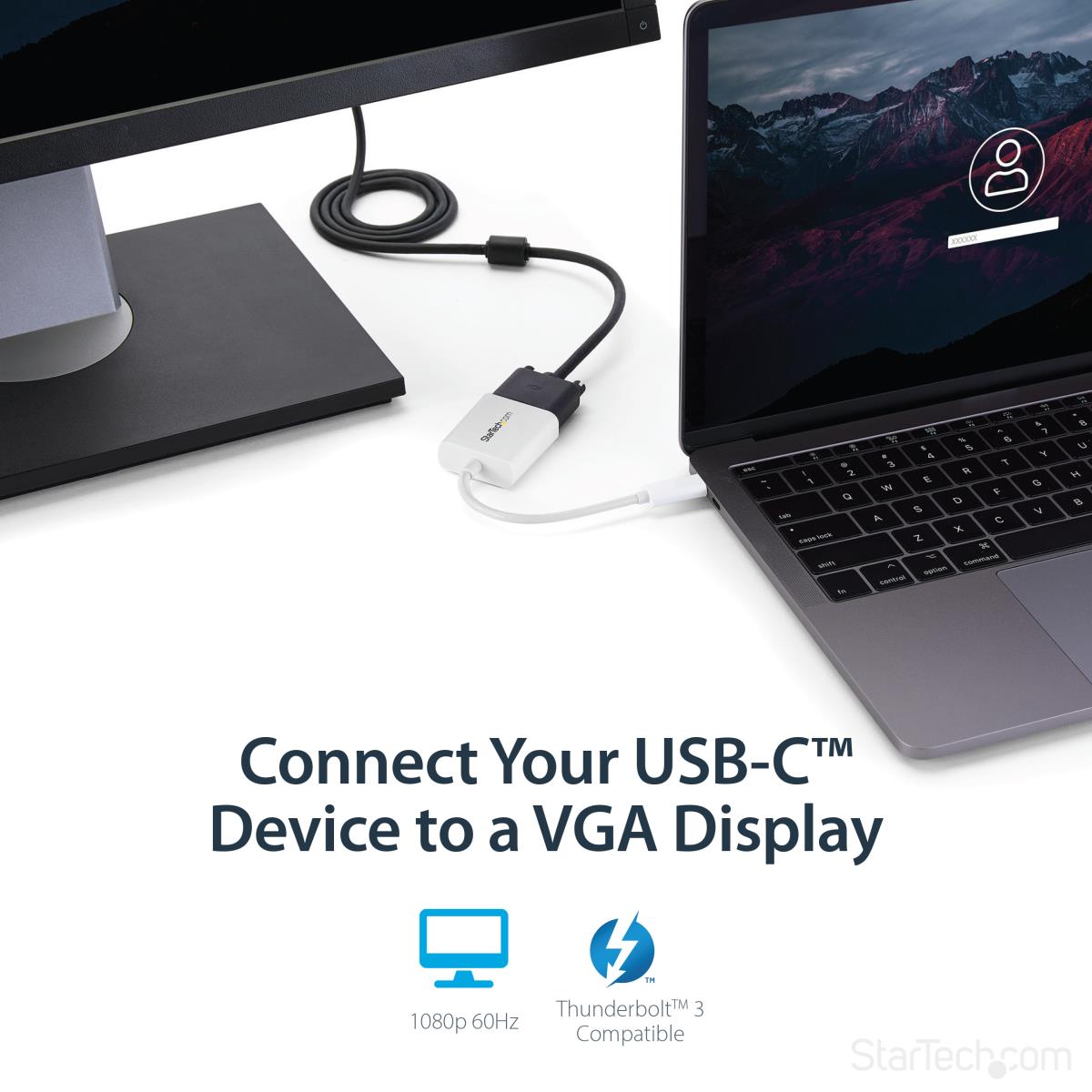 STARTECH.COM USB-c To Vga Adapter - White