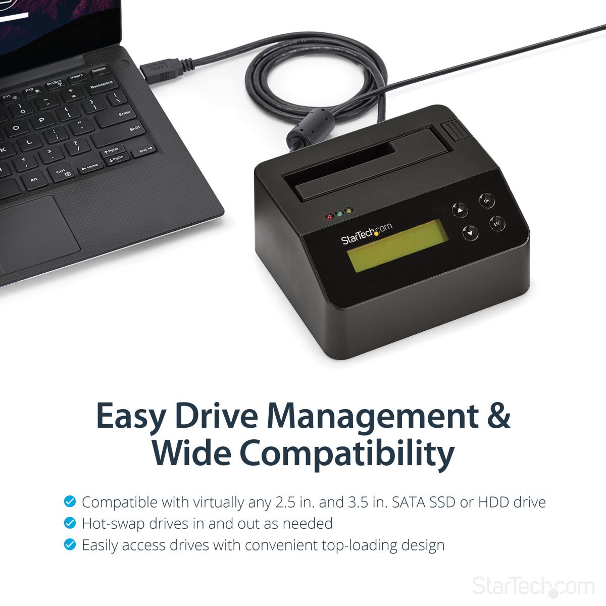 STARTECH.COM Dock  - Drive Eraser And For 2.5 / 3.5in SATA SSD / HDD - USB 3.0