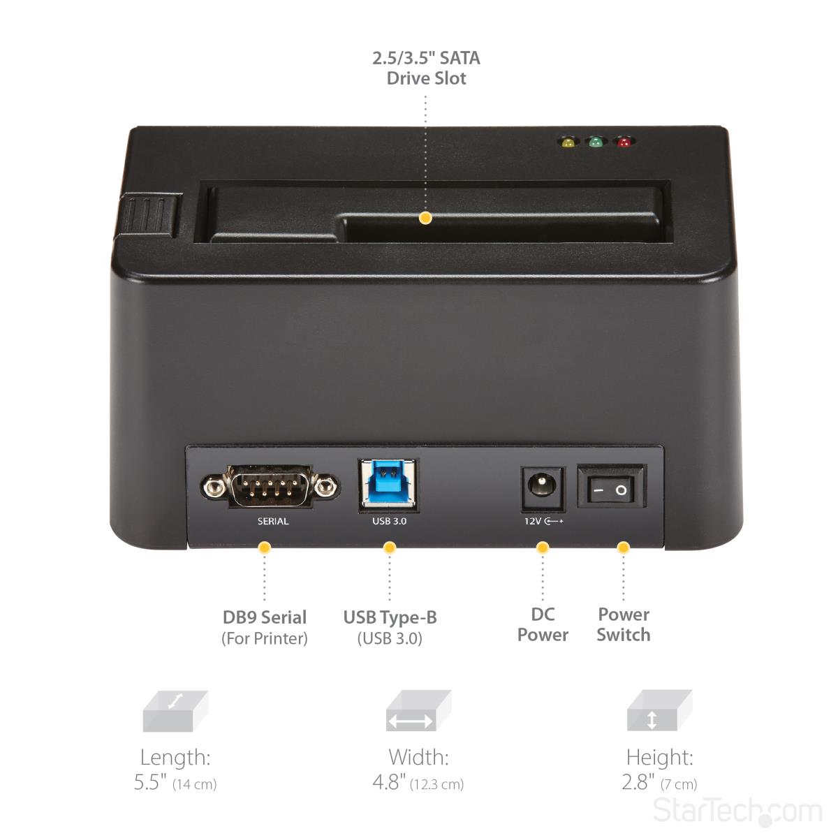STARTECH.COM Dock  - Drive Eraser And For 2.5 / 3.5in SATA SSD / HDD - USB 3.0
