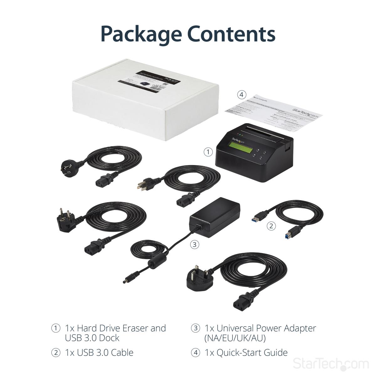 STARTECH.COM Dock  - Drive Eraser And For 2.5 / 3.5in SATA SSD / HDD - USB 3.0