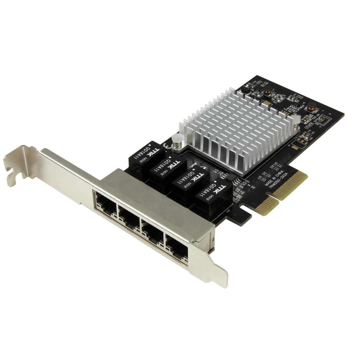 STARTECH.COM Gigabit Network Adapter Card 4port W/ Intel i350-am4 Chip Pci-e In